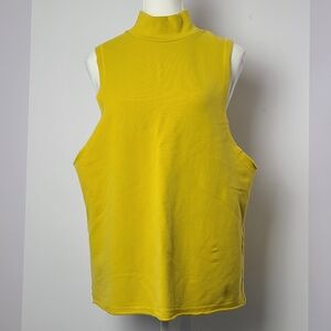 Alo Yoga yellow mock neck  sleeveless Shirt, sz M (PTP 20")